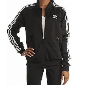 WOMENS BLACK ADIDAS TRACK JACKET